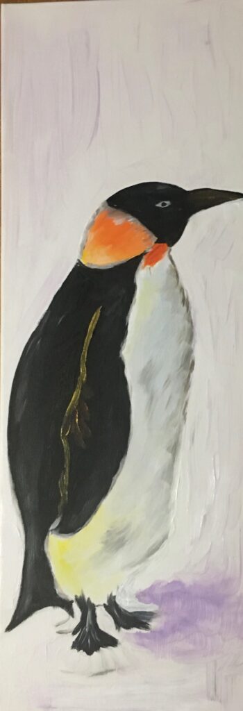 Bild eines gemalten Pinguins