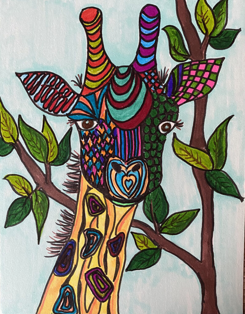 Bild einer Giraffe aus Mustern