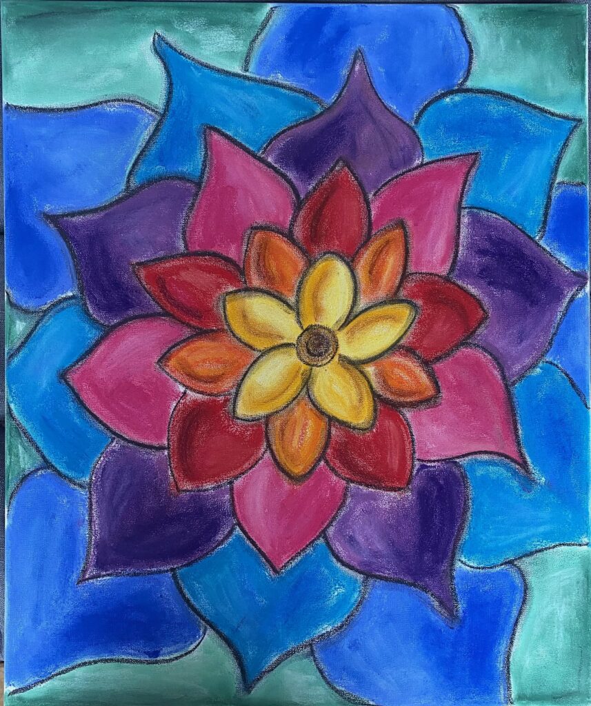 Bild einer bunten Blüte